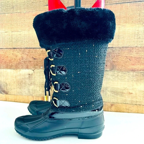 NWOT INC International Concepts Lorinah Women Round Toe Canvas/Fur Duck Boots - Picture 3 of 11